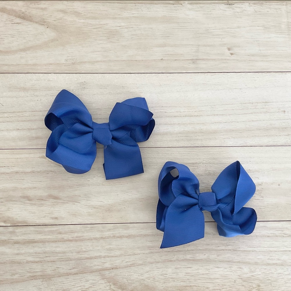 Royal Blue Kids Hair Bows - Set of 2